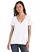 Splendid Women's Short Sleeve V-Neck,White,Medium