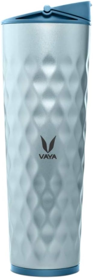 Vaya Drynk 600 ml Vacuum Insulated Stainless Steel Flask, Thermos Sipper Water Bottle (Tumbler+Sipper), Blue
