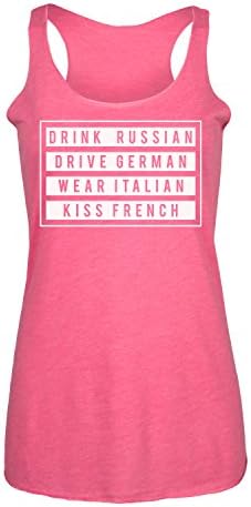 Drink Russian Drive German Wear Italian Kiss French-Ladies Racerback Tank