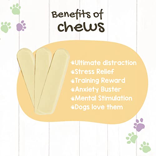 NATURE GNAWS AMERICAN CHEESE CHEWS FOR DOGS – LONG LASTING HARD CHEW TREATS – RAWHIDE FREE DOG BONES – YAK ALTERNATIVE – MADE IN THE USA