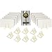 CB Accessories Wire Place Card Holder Stands with White Cards for Weddings, Dinner Parties, Table Top Numbers, Food Signs (20 Sets - Gold)