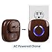 SadoTech Wireless Doorbells for Home, Apartments, Businesses, Classrooms, etc. - 1 Door Bell Ringer & 2 Plug-In Chime Receiver, Battery Operated, Easy-to-Use, Wireless Doorbell w/LED Flash, Brown