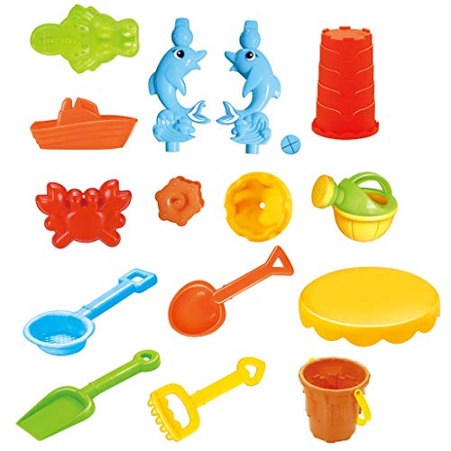 image for Leikf Kids Summer Beach Sand Water Table, Adjustable 2-in-1 Activity R