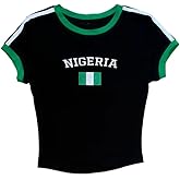 Vintage Graphic Baby Tees for Women Y2k Slim Fit Short Sleeve Crop Tops Embroider Streetwear Summer Going Out Tops