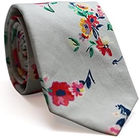 Harrison Blake Men's Skinny Tie Floral Print Necktie, Great for Weddings & Gifts.