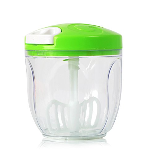 Click Here to See More Images Rainbowrose Manual Mini Food Processor, Vegetable Chopper Mixer Blender for Home & Travel Use, Suit for Vegetables Fruit Nuts Herbs Onions and Salad
