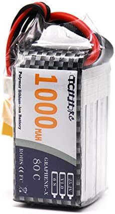 TCMMRC 6S Lipo Battery 1000mAh 25.2V 80C with XT60 Plug for RC Car Airplane UAV FPV(1pcs 6S 1000mah 80C)
