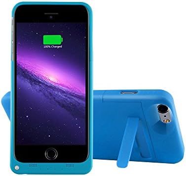 YHhao 5000mAh Charger Case for 5.5' iPhone 6 Plus /6S Plus, Slim Fit Slider Design, Portable Battery Bank with Stand(Please use your original lightening for charging) - Blue