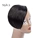 clip in human hair bangs one piece 100% real human hair clip in bang fringe extensions Side Swept Bangs natural color (1b #)