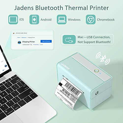 JADENS Bluetooth Thermal Label Printer Wireless Shipping Label Printer