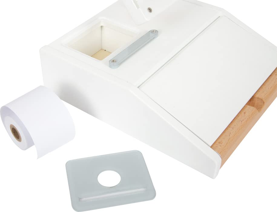 small foot Kasse "fresh" aus Holz, multifunktionales Zubehör für Kaufladen, Rollenspielzeug, ab 3 Jahren, 12249, Weiß 8