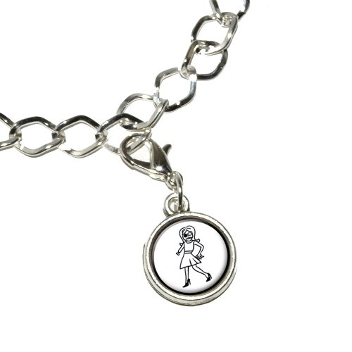 Zombie Family Mom Silver Plated Bracelet with Antiqued Charm