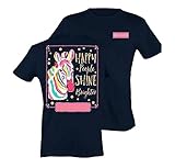 Simply Southern Tees Short Sleeve Preppy Zebra Navy Shirt