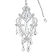 Amalfi Decor 1 Light LED Crystal Beaded Chandelier, Mini Wrought Iron Acrylic Pendant Light Fixture Contemporary Nursery Kids Room Dimmable Plug in Hanging Ceiling Lamp, White