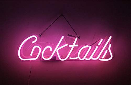 21x6 Inches Cocktails Real Glass Neon light Sign Beer Bar Pub Store Club Garage Home Party Light Sign neon Lamp …