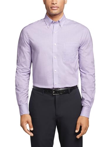 Tommy Hilfiger Men's Dress Shirt Regular Fit Non Iron Gingham, Iris, 15" Neck 3…