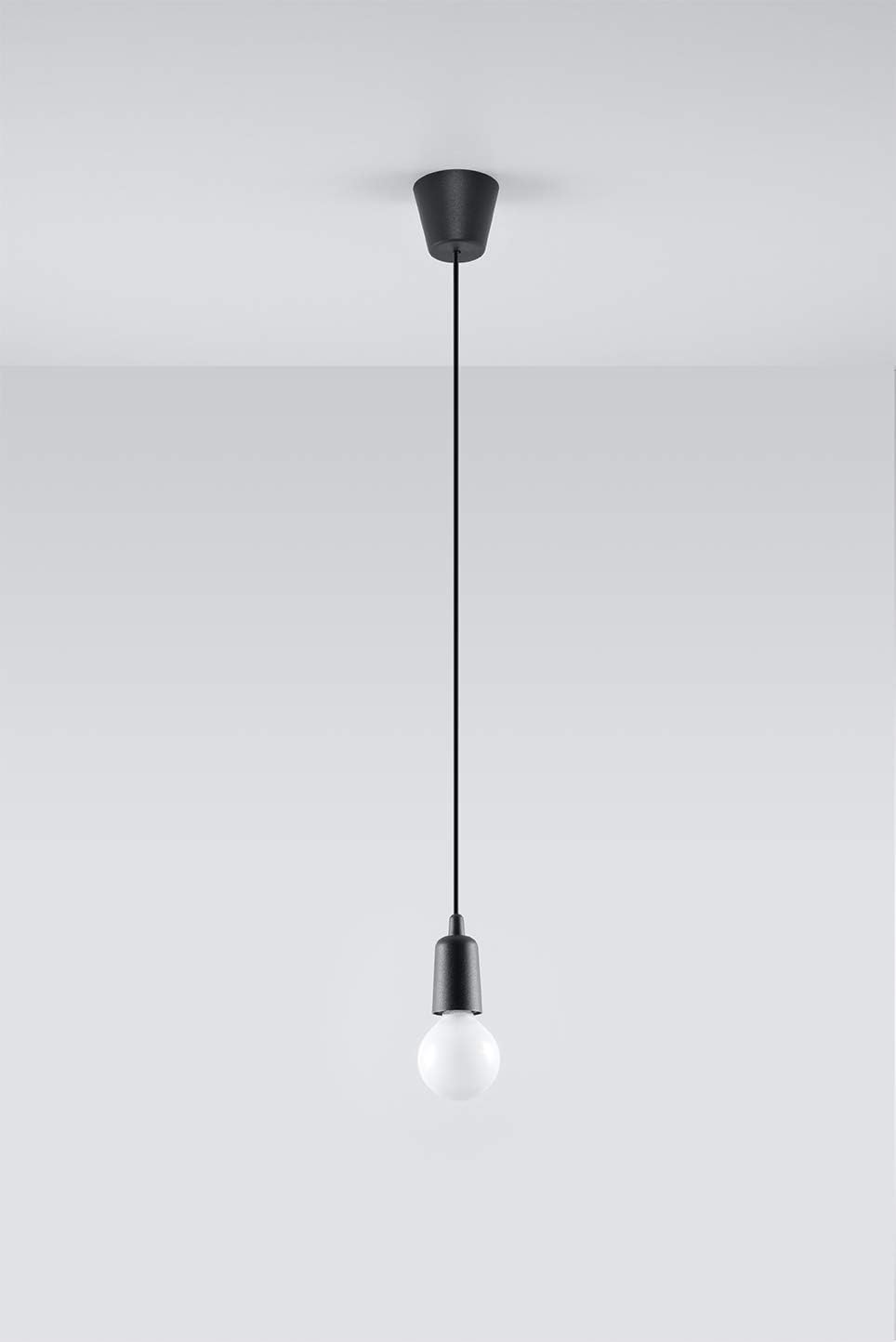 SOLLUX Pendant Lamp Diego Unique Design Without Lampshade Minimalist Lighting Minimalist Lighting LED Single Bulb Black - Image 3