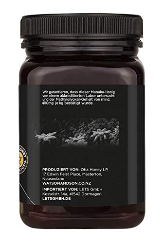 Watson & Son Manuka Honig MGO 400+ 500g | Premium Qualität aus Neuseeland – Bild 4