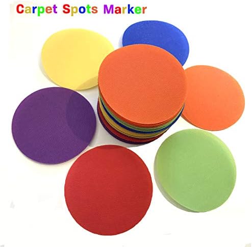 Carpet Markers for Teachers & Educators, Rainbow Sitting Circle Spot for Classroom Set of 36