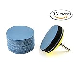 3 Inch 5000 Grit Aluminum Oxide Waterproof Wet/Dry Hook and Loop Sanding Discs with a 1/4 inch Shank Backing Pad + Soft Foam Buffering Pad for DIY Woodworking, 30-Pack