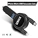 SDBAUX Car Charger, Quick Charge(3.1A/15W) with 2.3 ft Dual Retractable Cable Compatible with Samsung Galaxy S6 S5 Tab 4 Google Nexus10 LG HTC,for Phone XS Max XR X 8 7 6 Plus 5s and 1 USB Port