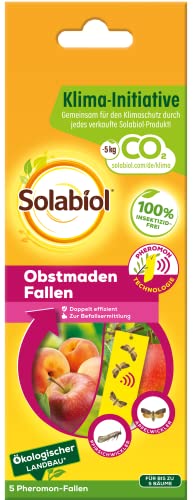 Solabiol Fruit Maggot Traps Insecticide-free Pheromone Traps for Combating Codling Moth and Peach Moth - Pack of 5 Yellow