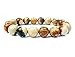 Viable Harvest 10mm Natural Stone Beaded Bracelet, Jasper Round with Reinforced Stretch Fit (Picture Stone)