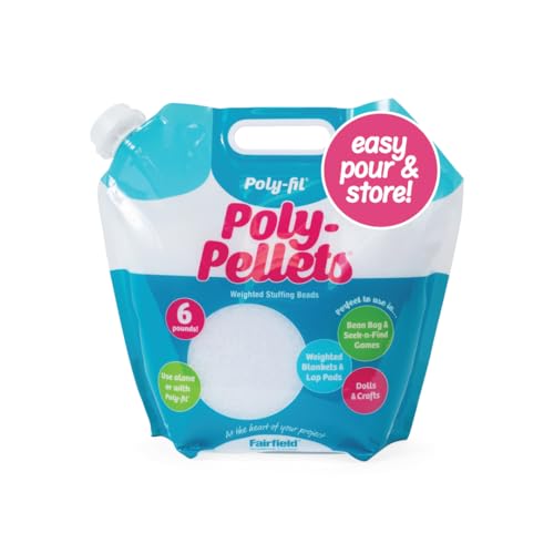 Fairfield Poly-Fil Poly-Pellets, Premium Polyester Weighted Stuffing Beads, Stuffing for Stuffed Animals, Toys, Bean Bags, Weighted Blankets, and More, 6 lb Bag