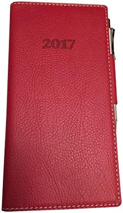 2017 Weekly Classic Pocket Red Bonded Leather With Pen Engagement Calendar/planner