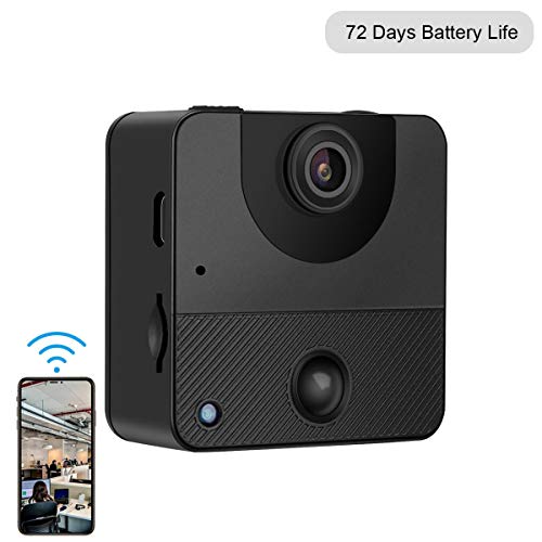 Spy Camera Wireless Hidden Camera Mini WiFi Security Camera 72 Days Standby with PIR Night Vision Motion Activated via iPhone Android app