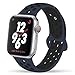 YC YANCH Greatou Compatible for Apple Watch Band 42mm,Soft Silicone Sport Band Replacement Wrist Strap Compatible for iWatch Apple Watch Series 3/2/1,Nike+,Sport,Edition,S/M,Black Midnightblue
