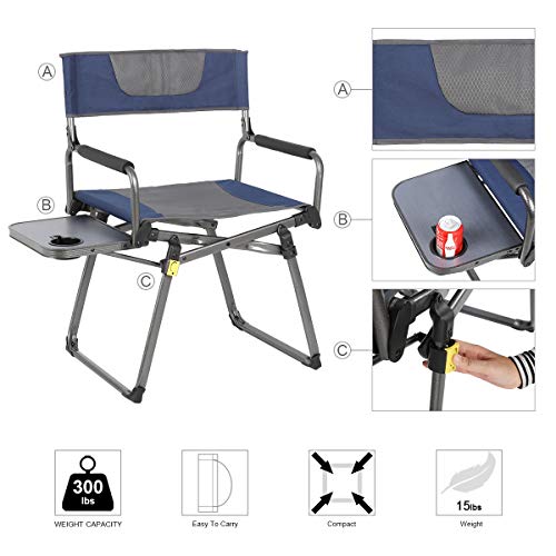 PORTAL Compact Folding Directors Chair Heavy Duty Folding Chair Padded