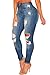 Sidefeel Women Hight Waist Ripped Denim Ankle Length Skinny Jeans