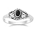 Women's Vintage Design Simulated Black Onyx Ring New .925 Sterling Silver Band Sizes 4-10
