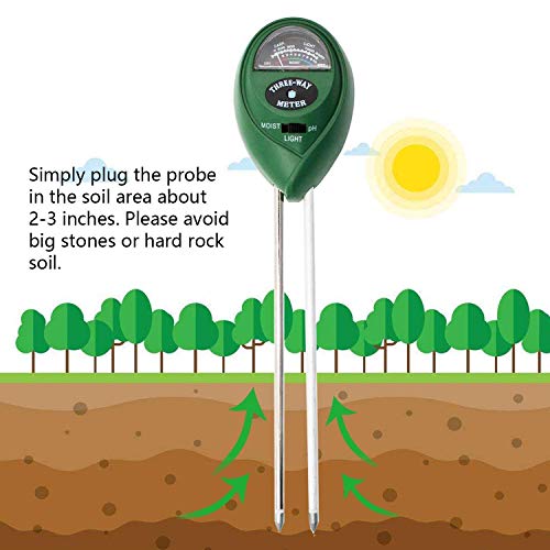 [2019 Upgraded] Soil Moisture Meter - 3 in 1 Soil Test Kit Gardening Tools for PH, Light & Moisture, Plant Tester for Home, Farm, Lawn, Indoor & Outdoor (No Battery Needed) - Thumbnail 5