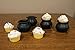 Well Pack Box 24 Wide Mouth Plastic Mini Cauldron Candy Holders Halloween Trick or Treat Black Handle Kettle Bucket Mini Cupcake Holder Party Decoration