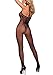 LUCKLOVELL Women Sexy Seamless Opaque Tattoo Halter Neck Bodystocking (one size, Black)