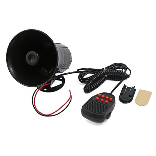 uxcell 12V Loud Air Horn Siren 7 Sounds Tone Warning Alarm115 db for Car Boat Van Truck