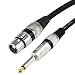 TISINO Female XLR to 1/4 (6.35mm) TS Mono Jack Unbalanced Microphone Cable Mic Cord for Dynamic Microphone - 20 FT/6.5 Meters primary
