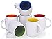 DOWAN 14 Ounce Mug Sets for Coffee/Tea/Cocoa, 6 Piece White Ceramic Mugs with Multi Inner Colors - Microwave, Dishwasher and Refrigerator Safe