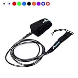 Abahub Premium Surfboard Leash, Straight Surf Board Leg Rope, Surfing Legrope Strap for Shortboard, Funboard, Boogie Boards Replacement 7 Foot Black 7 mm Thick