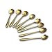 Wenkoni Stainless Steel Creative Spoon for Coffee Tea Cake Sugar Dessert Ice Cream Spoon (Set of 8.Color Gold)