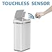 iTouchless 15 Liter / 4 Gal Sensor Bathroom Trash Can with Lid and AbsorbX Odor Filter, White Stainless Steel Small Waste Basket, Includes Air Freshener Fragrance Pack, Home Office Bedroom Livingroom