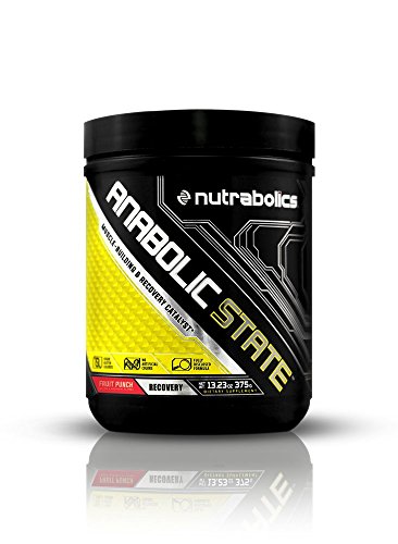 Nutrabolics Anabolic State Fruit Punch Muscle Building and Recovery Amino Acid Powder - BCAA Supplement - 375 Grams (30 Servings)