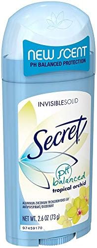 A Product of Secret pH Balanced Tropical Orchid Invisible Solid Antiperspirant/Deodorant 2.6 oz. Stick - Pack of 3