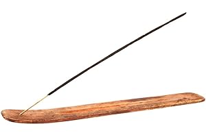Incense Garden Wood Incense Stick Holder - 10 Inches Long - Wooden Ash Catcher - Simple and Elegant