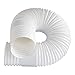 Dalridge Portable AC Exhaust Hose 5 Inch Diameter, Counter-clockwise Threading, in White