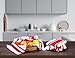 Heavy Duty Oversized Kitchen Towels & Dishcloth (Set of 6 Red 18x28) Highly Absorbent, Professional Grade Cotton Tea Towels for Everyday Cooking and Baking- Modern Clean Striped Pattern