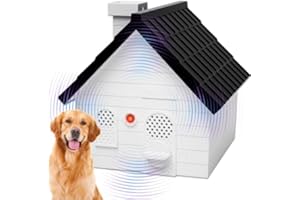 AEEPOTOL Anti Barking Device, Ultrasonic Dog Bark Deterrent Devices up to 50 Ft Range, 4 Modes Dog Barking Silencer Stop Barking Dog Indoor & Outdoor, Black-White