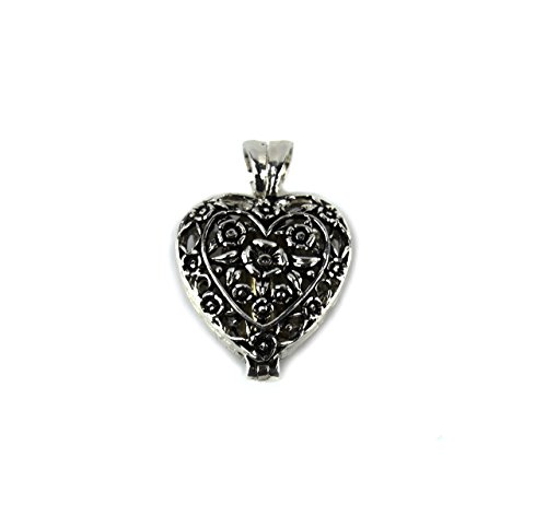 "Always in My Heart" Memorial Urn Locket-Filigree Pewter Tone - Thumbnail 4